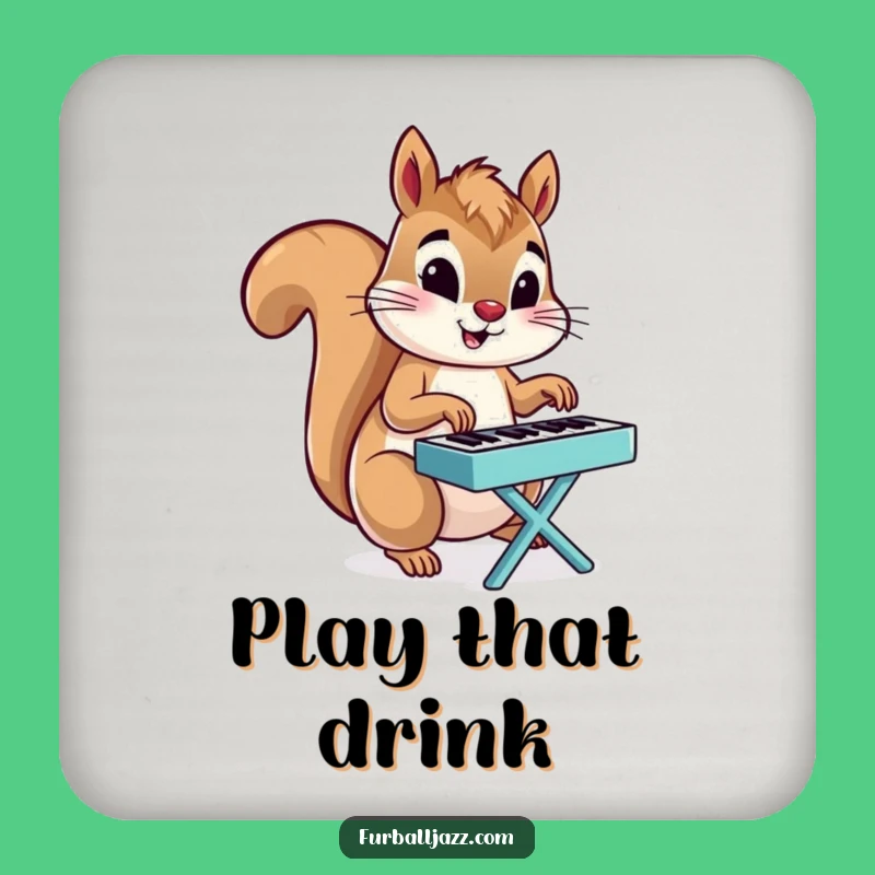 Funny Squirrel Piano Drink Coaster: Protect Surfaces with Music