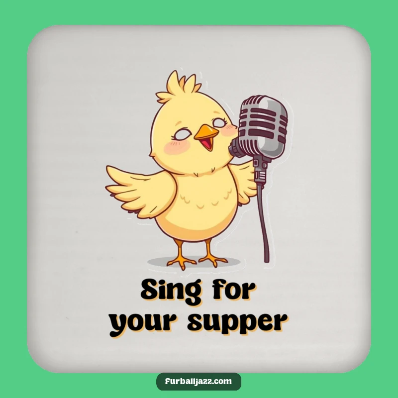Funny Bird Singer Coaster Set: Playful Protection, Perfect Gift for Music Room