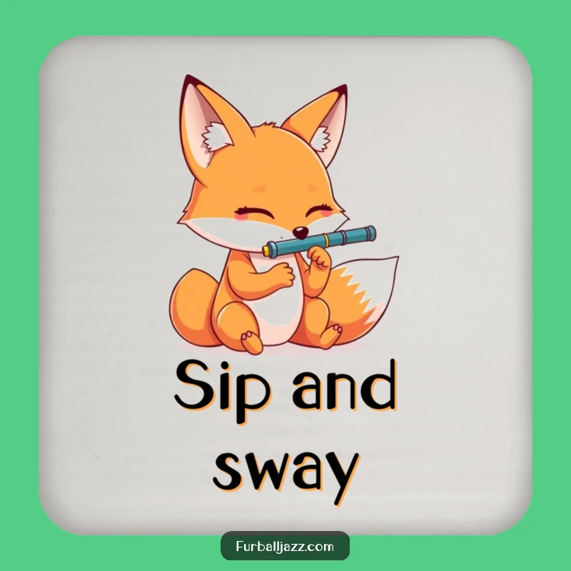 Funny Fox Clarinet Coaster: Protect Surfaces with Musical Humor