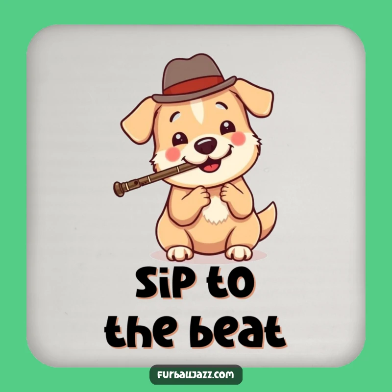 Funny Dog Jazz Coaster: Protect with Cool Vibes