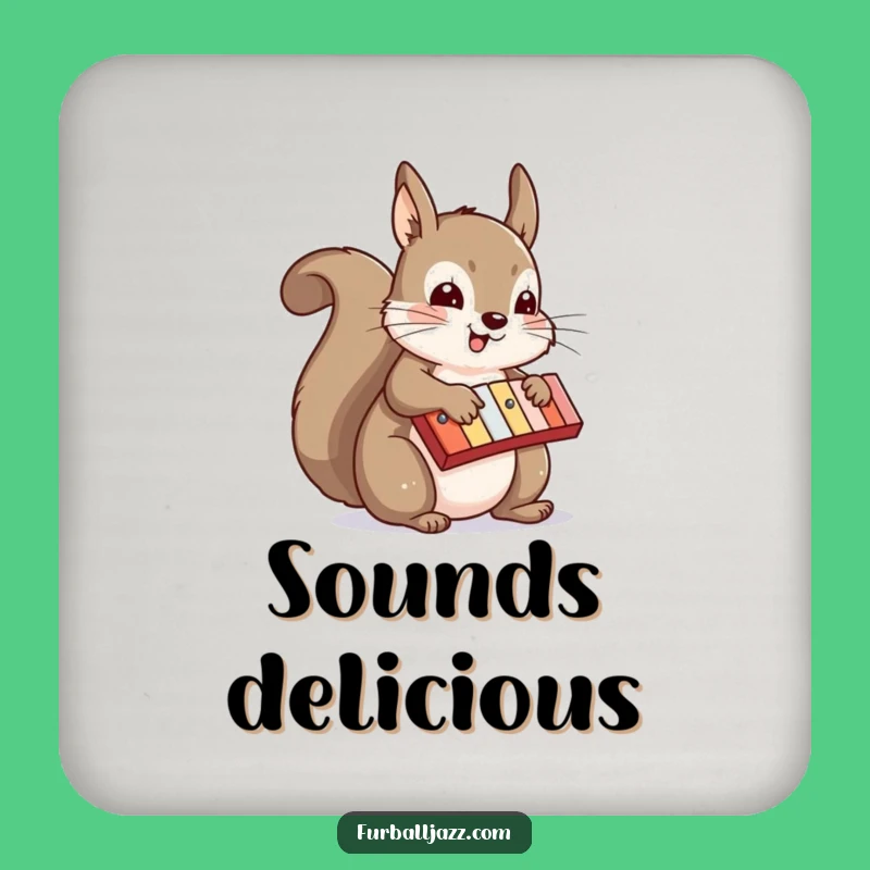 Funny Squirrel Xylophone Drink Coaster - Protect Surfaces Hilariously Gift