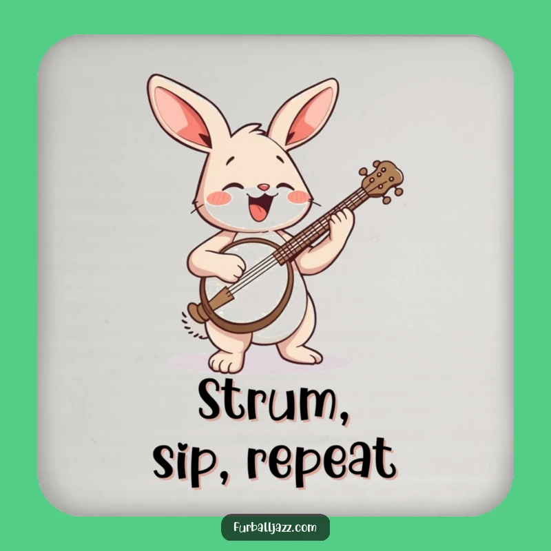 Funny Rabbit Banjo Coasters: Protect Surfaces with Musical Charm - A Funny Gift