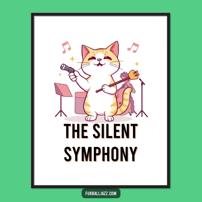 Funny Cat Jazz Conductor Poster - Hilarious Musical Art
