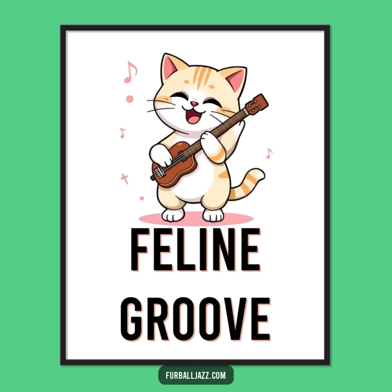 Funny Cat Jazz Poster: Tapping Paws Art - A Humorous Music Wall Decor Gift