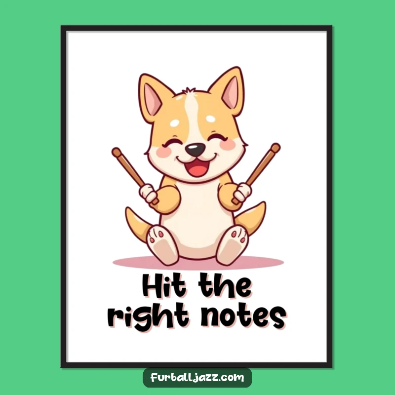 Funny Dog Drummer Poster: Bring Energetic Beats to Your Walls