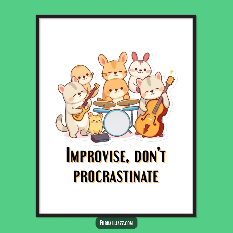 Funny Jazz Animal Band Poster: Decorate Your Space with Musical Mayhem