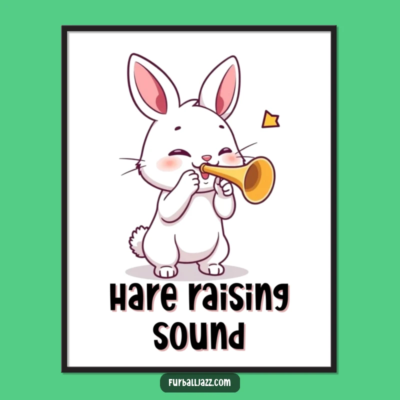 Funny Rabbit Trumpet Poster: Adorn Your Walls With Joyful Music
