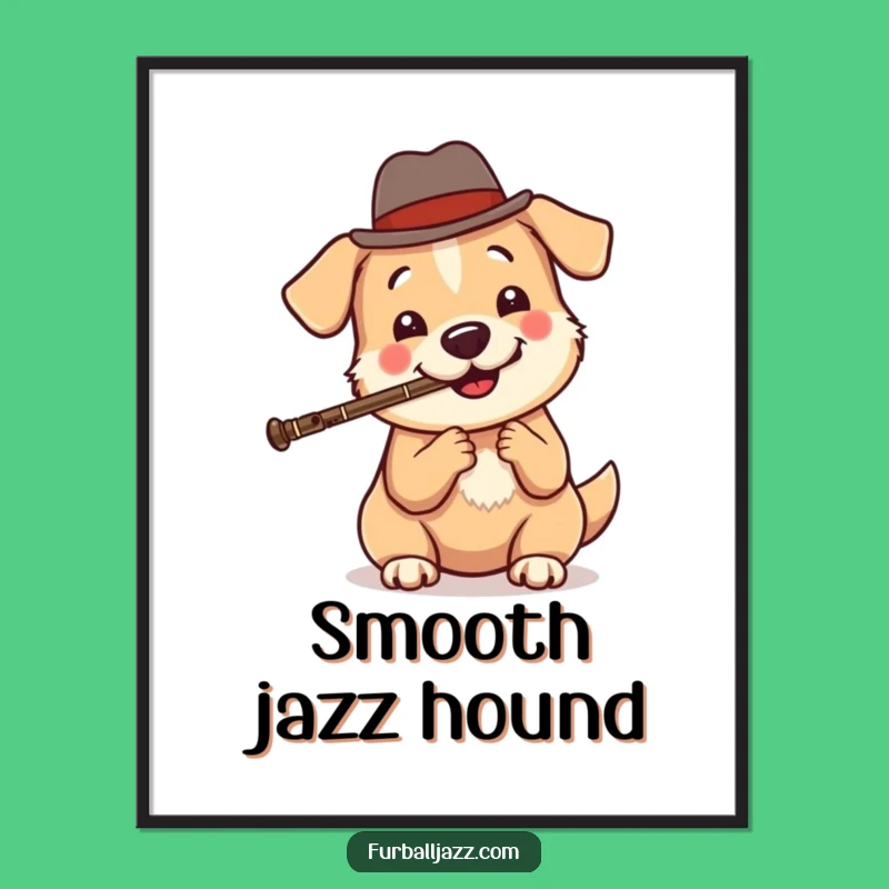 Funny Dog Jazz Poster: Dapper Pup Art, Wonderful Funny Gift