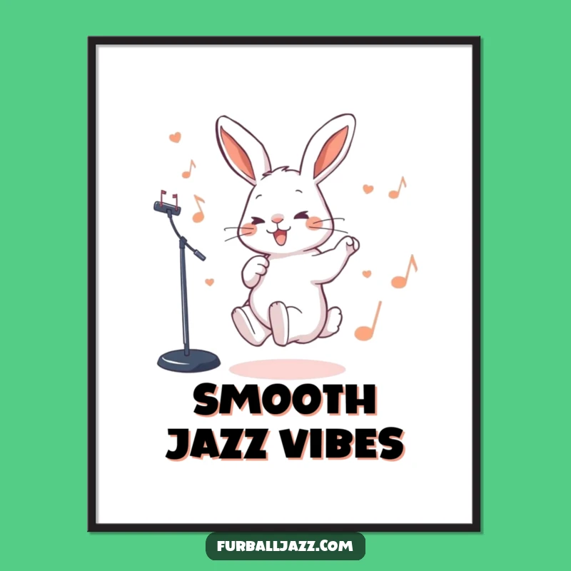 Funny Rabbit Jazz Beat Poster: Jazzy Art & Funny Music Gift