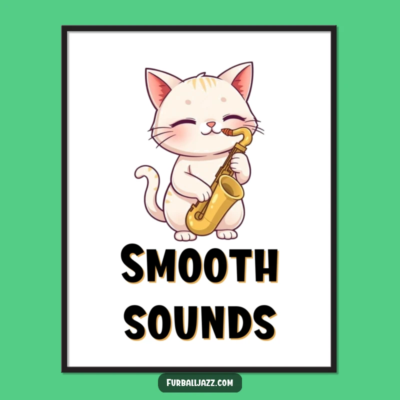 Funny Cat Saxophone Poster: Bring Smooth Jazz Vibes to Your Walls