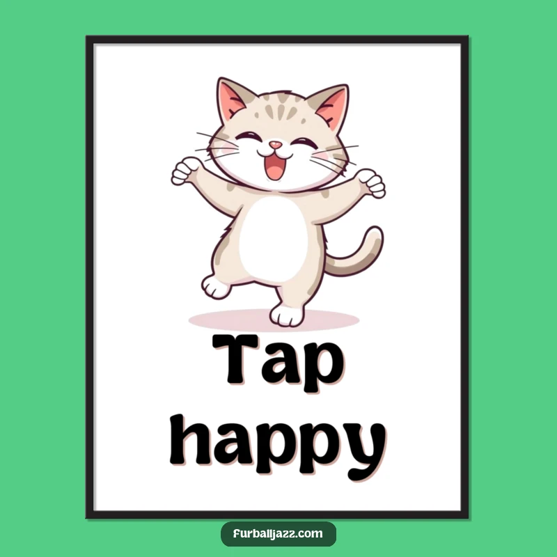 Funny Tap Dancing Cat Poster - Adorn Your Walls with Fun