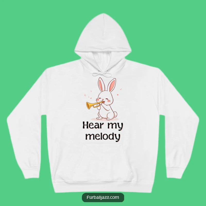 Cozy Funny Rabbit Trumpet Hoodie - Warm & Cheerful Music Gift