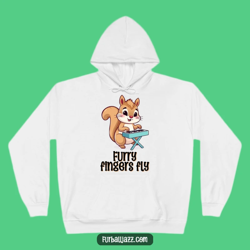 Cozy Funny Squirrel Piano Hoodie: Warm and Humorous Apparel