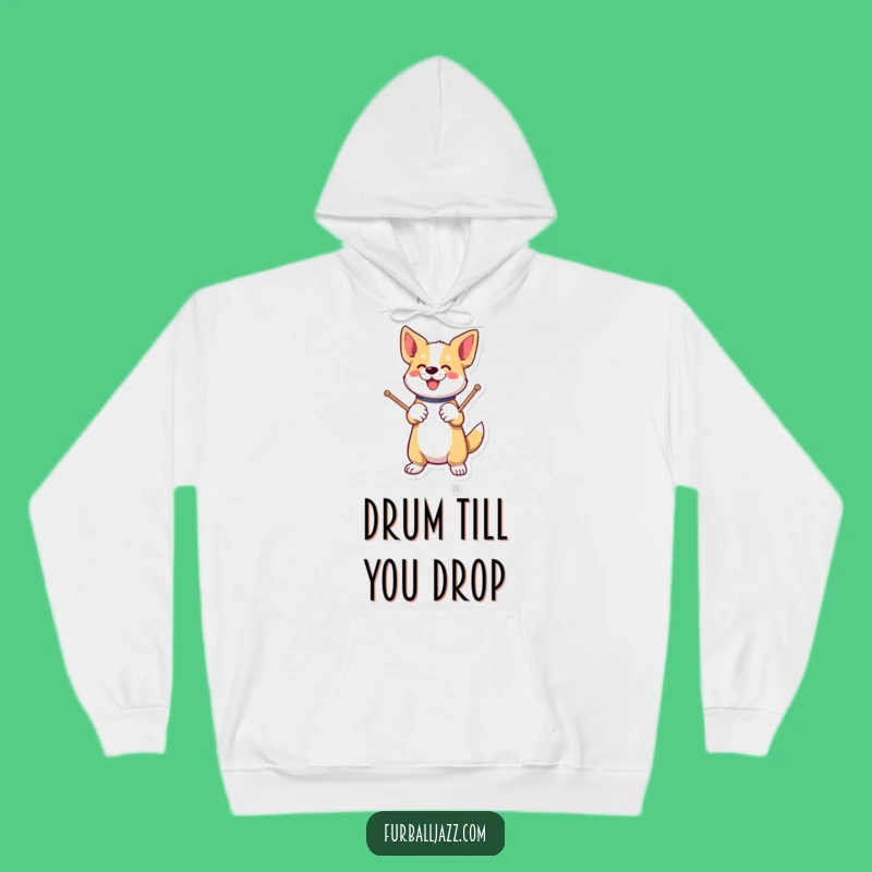 Funny Dog Drummer Hoodie: Cozy & Energetic Apparel for Music Fans