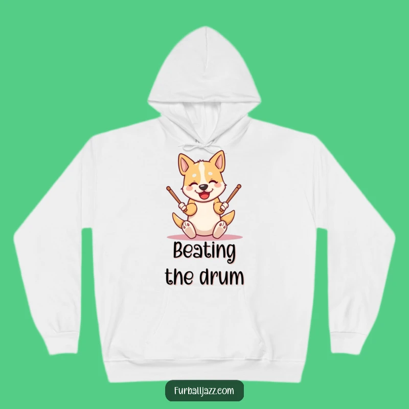 Funny Dog Drummer Hoodie: Cozy Comfort with Energetic Canine Beats