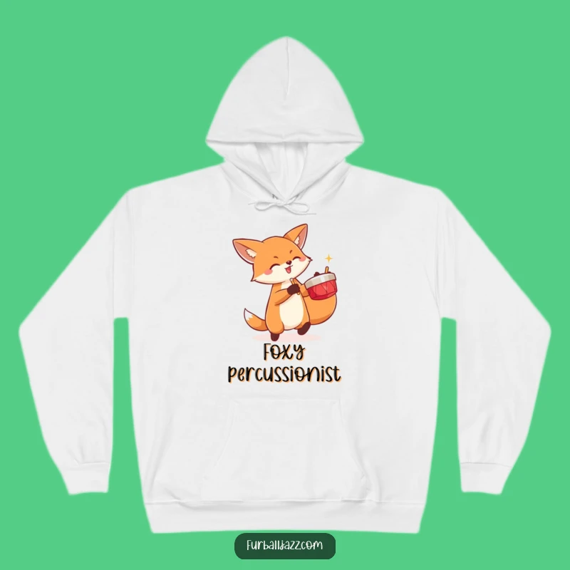 Funny Fox Cymbals Hoodie: Cozy & Energetic Apparel for Fun Lovers