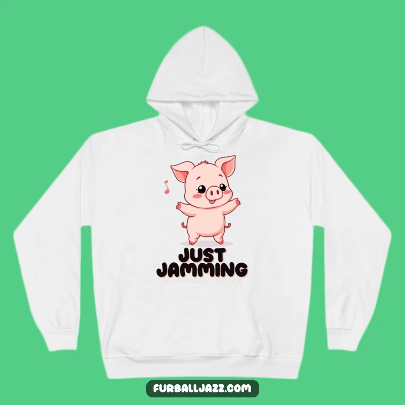 Funny Piglet Head Bopping Hoodie - Cozy Musical Vibes Gift