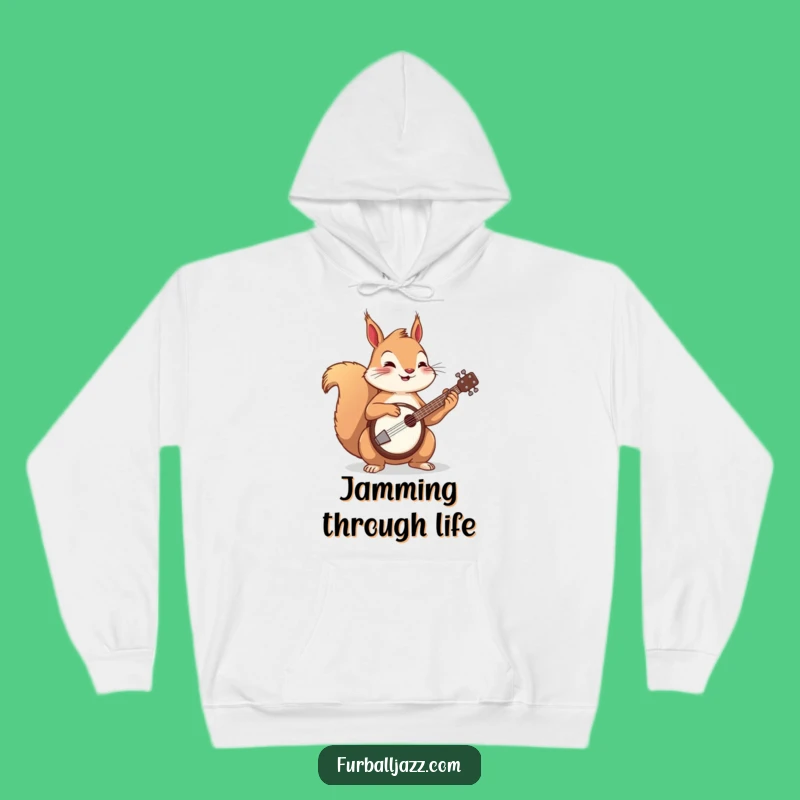 Funny Squirrel Banjo Hoodie, Cozy Musical Sweatshirt, Great Funny Gift