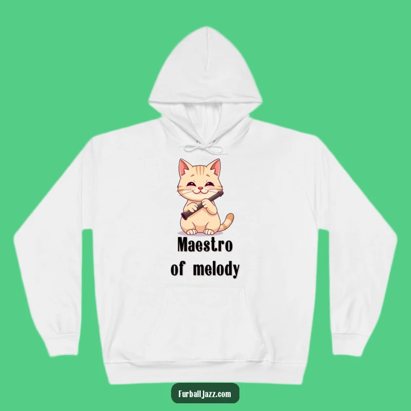 Funny Cat Clarinet Player Hoodie - Cozy Feline Musician Sweatshirt