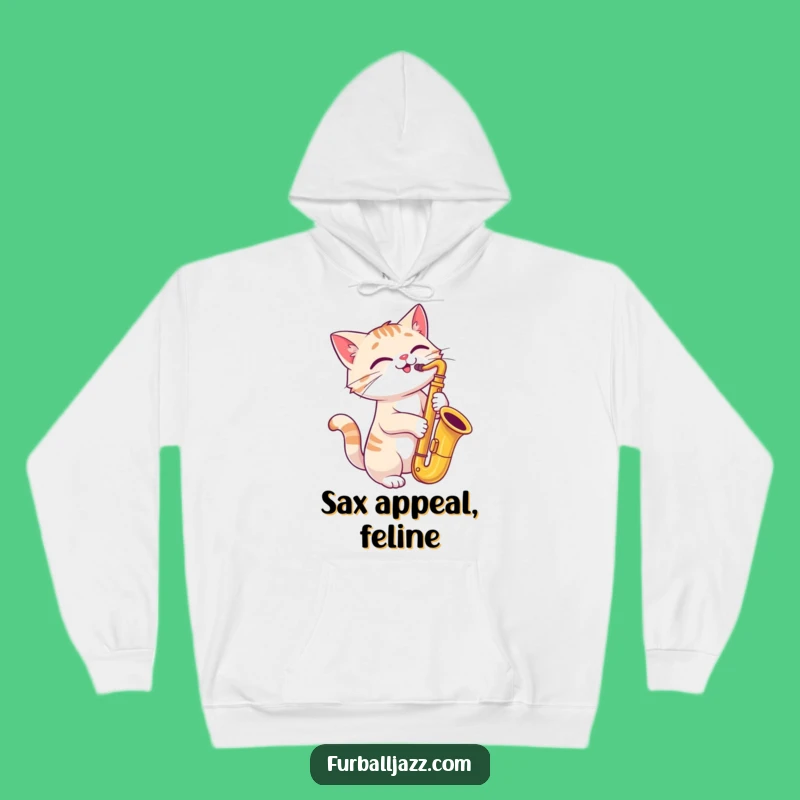 Funny Cat Saxophone Hoodie: Cozy & Jazzy Apparel for Music Lovers
