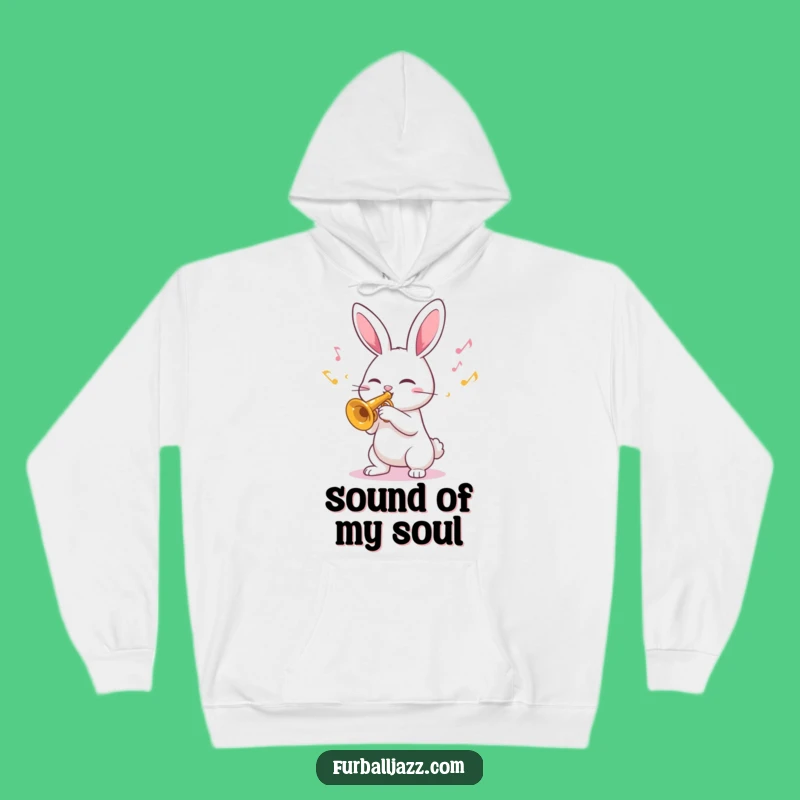 Cozy Funny Rabbit Trumpet Hoodie: Warm Your Soul with Happy Music Vibes
