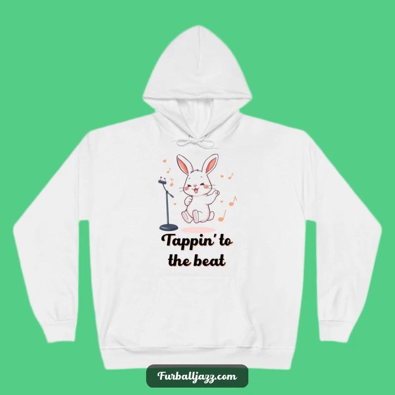 Funny Rabbit Jazz Beat Hoodie: Cozy Rhythms & Funny Music Lover Gift
