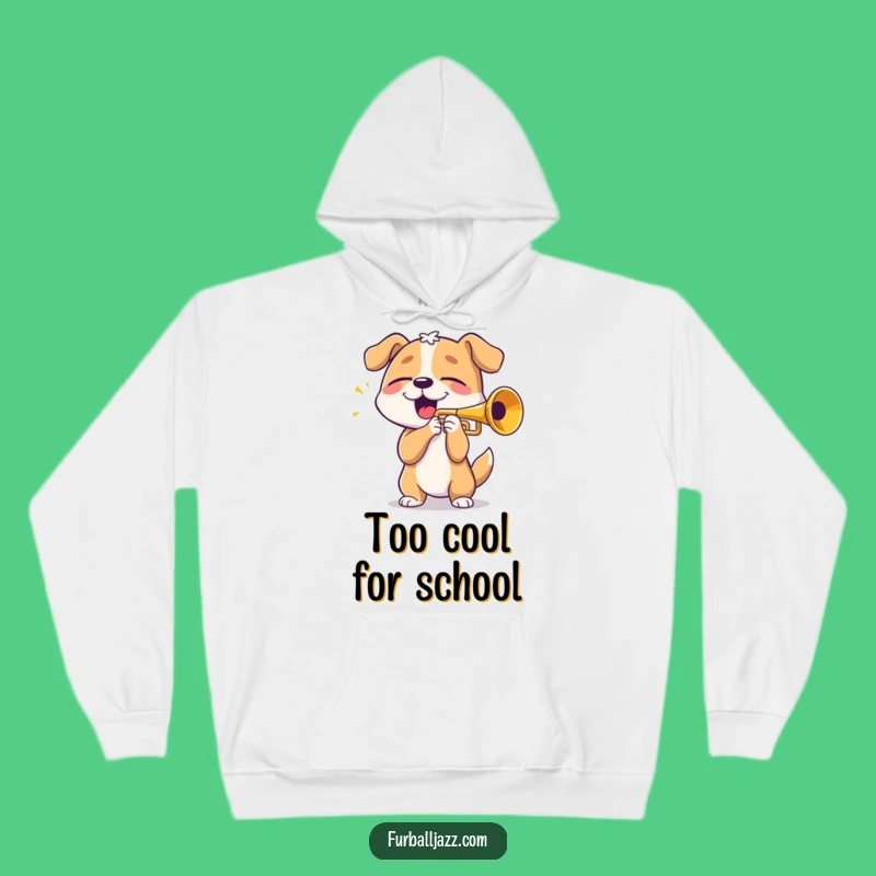 Funny Dog Trumpet Player Hoodie - Cozy Musician Gift