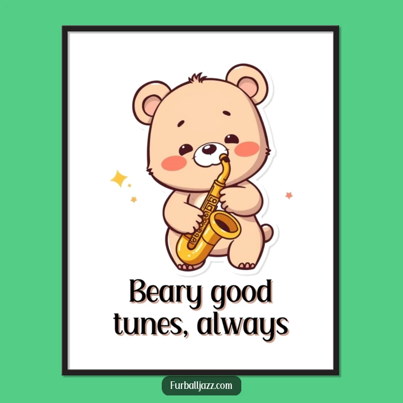Free Printable Jazzy Bear Wall Art: Funny Downloadable Decor for Music Lovers