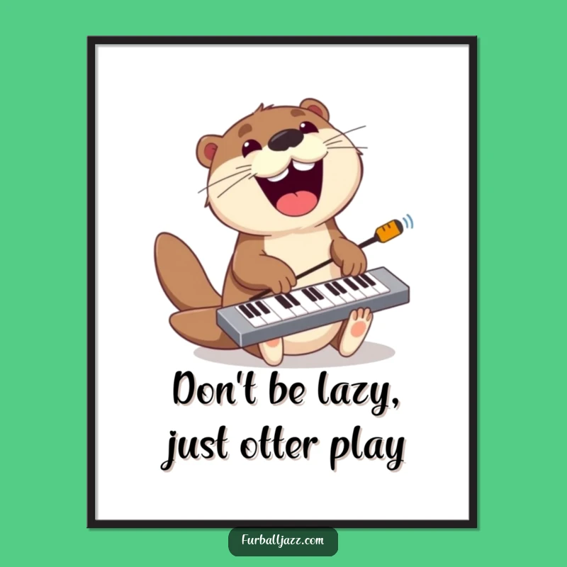 Funny Free Printable Wall Art: Otter Keyboardist - Groovy Downloadable Decor!