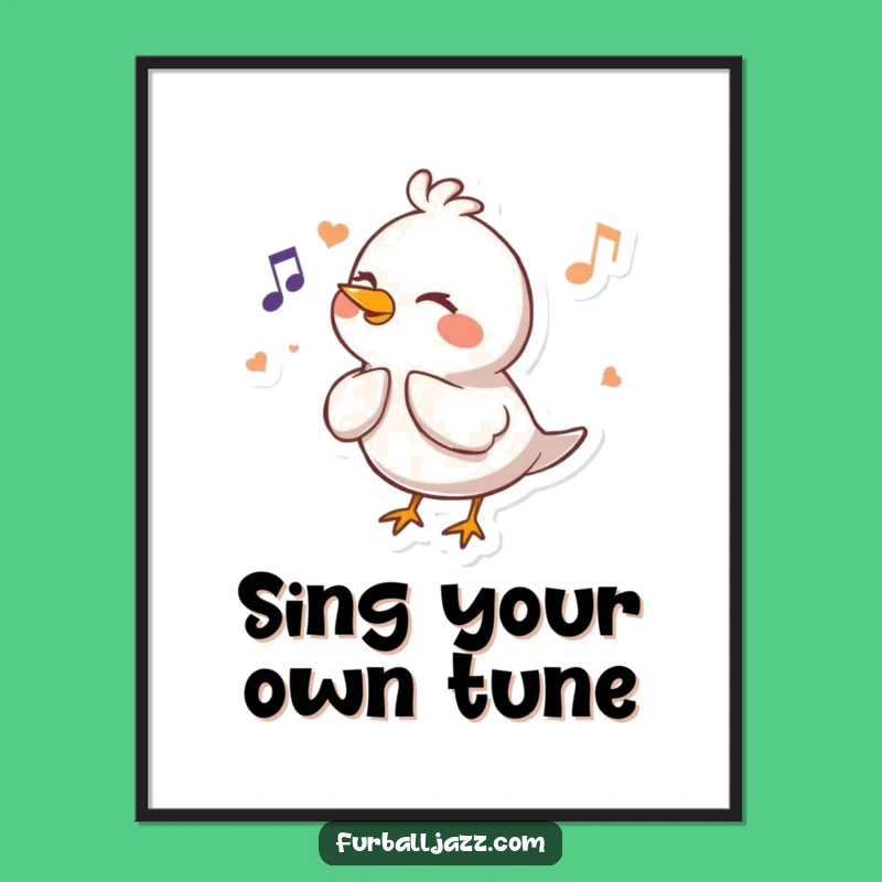 Free Printable Bird Wall Art: Funny Fluting Bird Art, Downloadable & Print at Home Decor