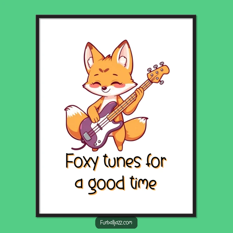Free Printable Fox Wall Art: Bass Solo Funny Downloadable Decor for a Cool Space