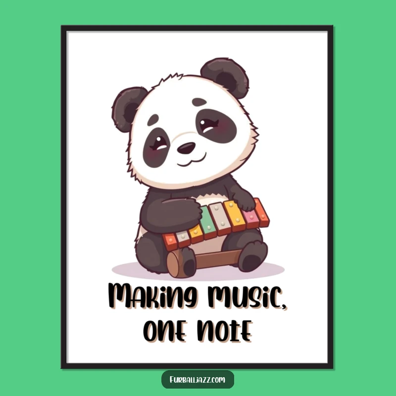 Free Printable Panda Wall Art: Musical Mood Downloadable Decor