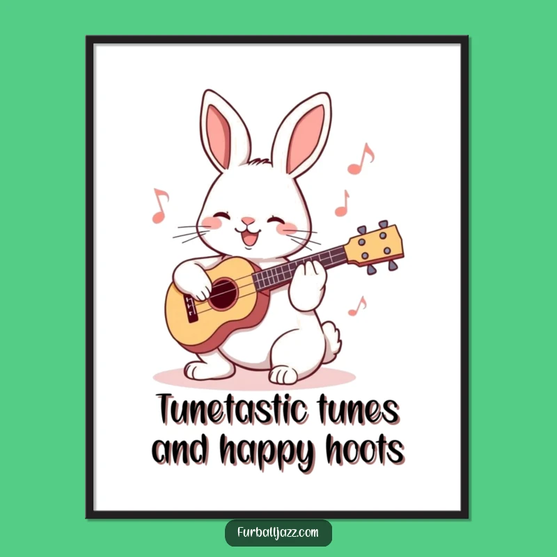 Funny Free Printable Wall Art: Rabbit Musician Downloadable Art for Home Decor