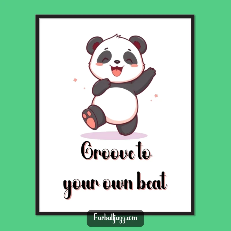 Free Printable Wall Art: Joyful Panda Dancing to the Beat Download