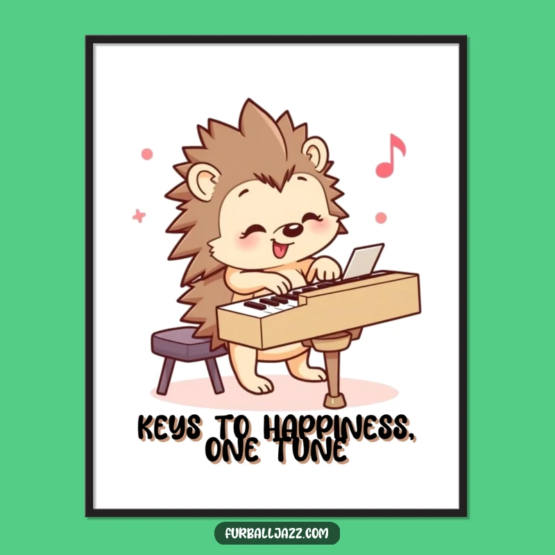 Free Printable Hedgehog Piano Art - Funny Downloadable Wall Decor for Music Enthusiasts