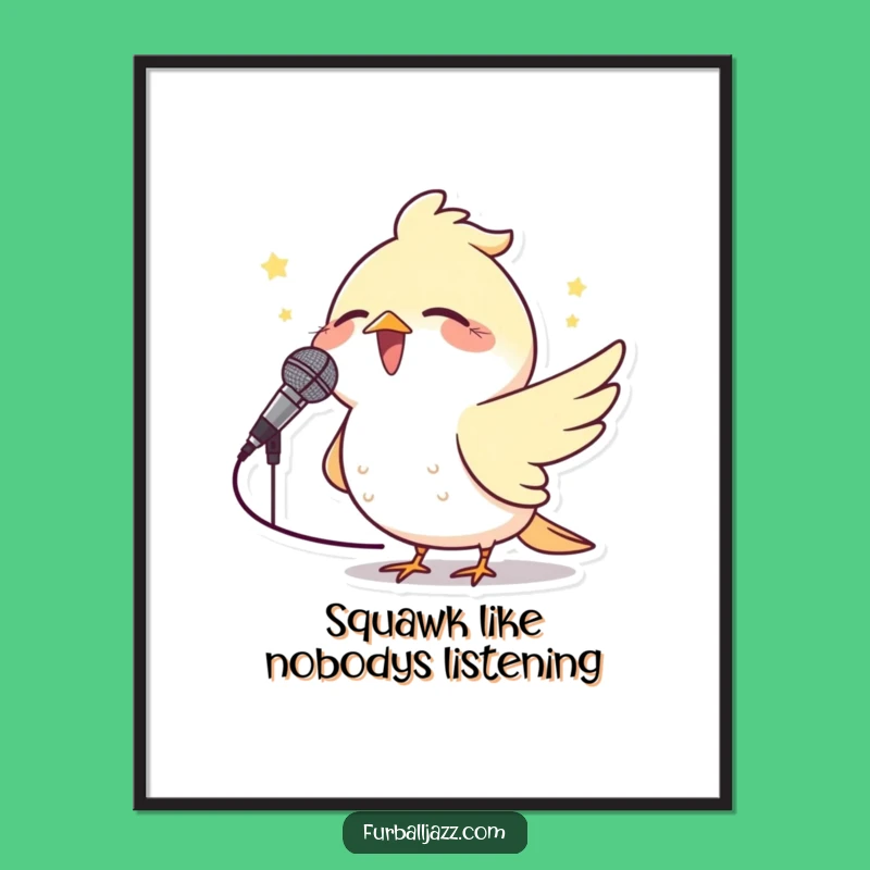 Funny Free Printable Wall Art: Bird Singer Downloadable Art for Decor