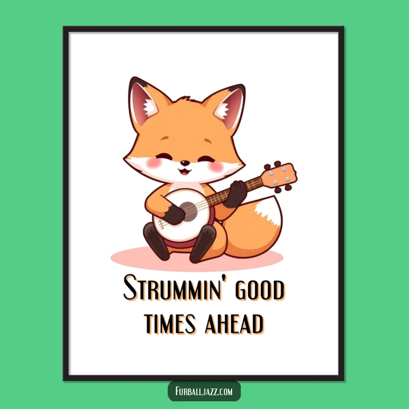 Whimsical Free Printable Wall Art: Banjo Fox Musical Amusements Downloadable Art