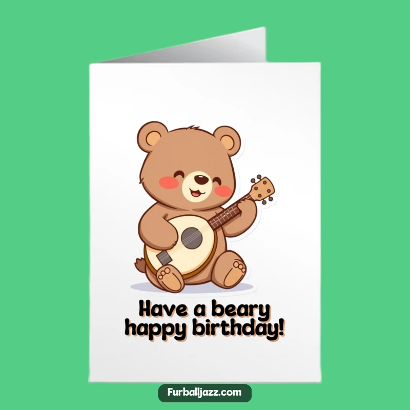 Free Printable Birthday Card: Banjo Bear, Joyful Downloadable Gift for Any Age