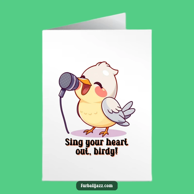 Free Printable Birthday Card: Singing Bird Rockstar Fun Digital Download