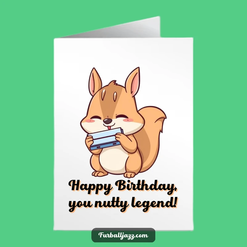 Free Printable Birthday Card: Squirrel Harmonica Player - Funny Downloadable Gift!