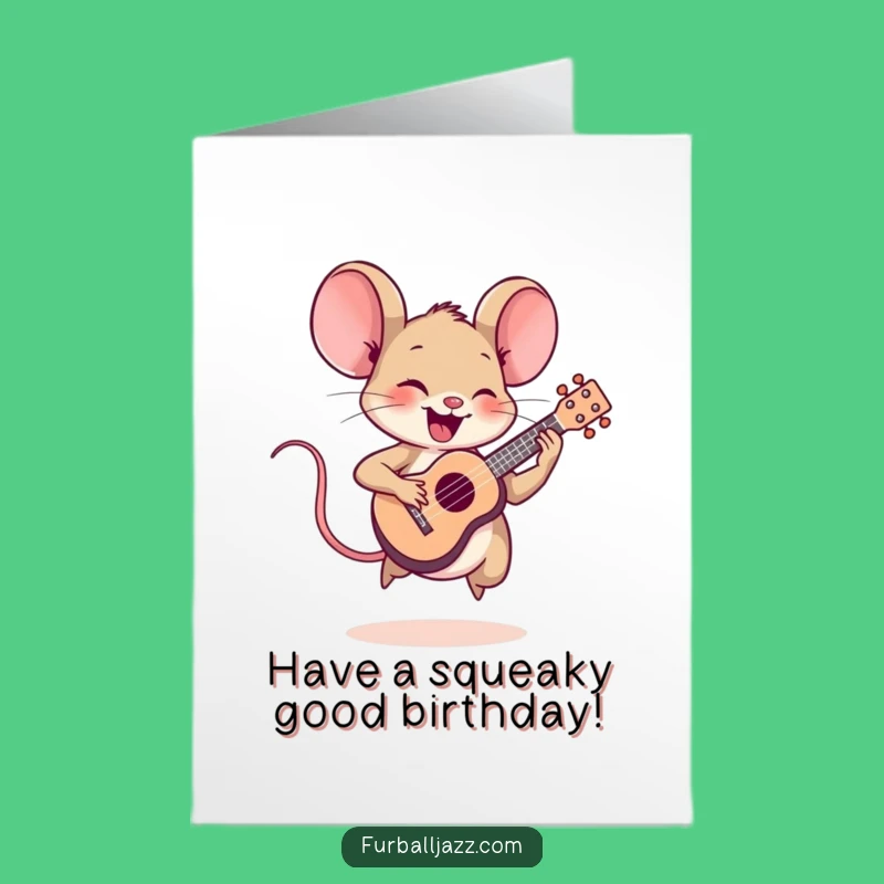 Free Printable Birthday Card: Ukulele Mouse Party for a Zestful Downloadable Gift