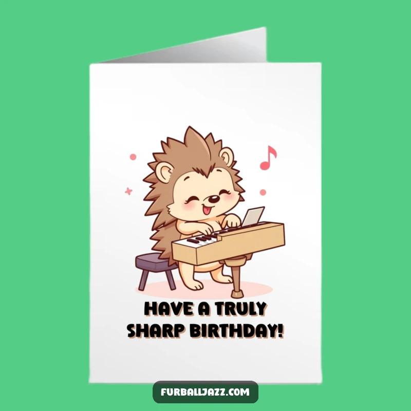 Free Printable Hedgehog Piano Birthday Card - Joyful Downloadable Gift for Music Makers