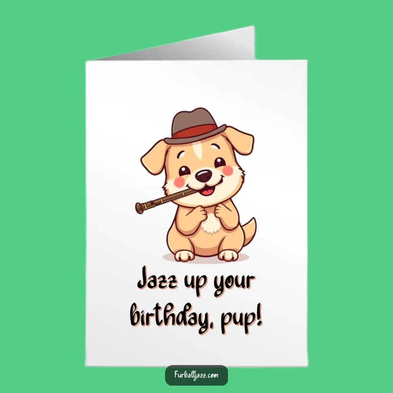 Free Printable Dog Birthday Card: Jazzy Tunes Downloadable Funny Gift