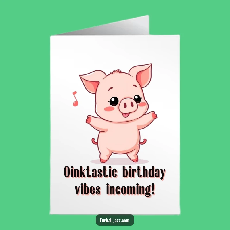 Free Printable Birthday Card: Funny Piglet Jamming Out for a Hilarious Downloadable Gift!