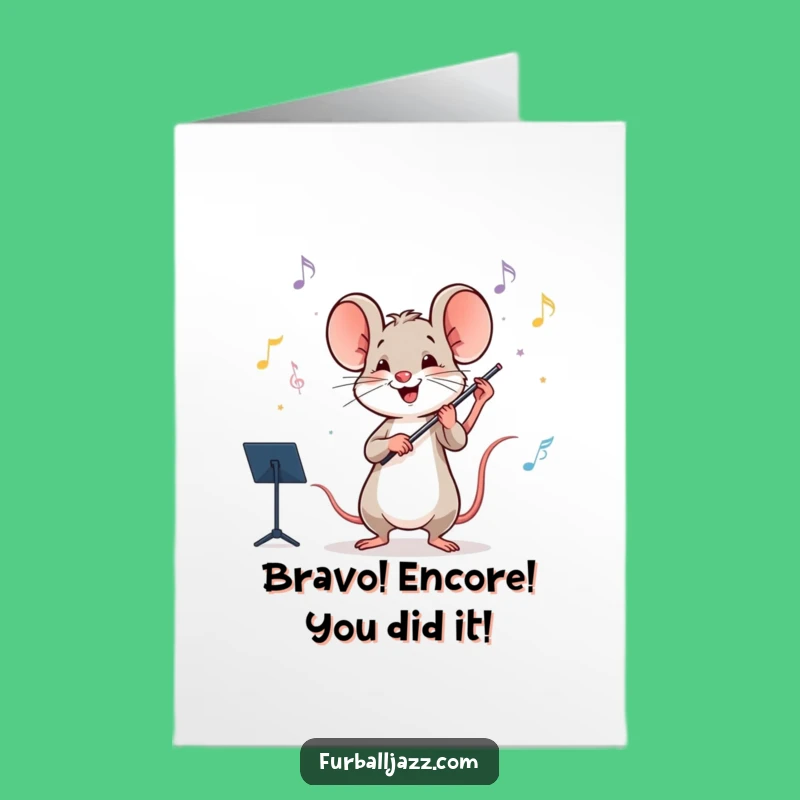 Free Printable Congrats Card: Mouse Maestro's Baton, a Humorous Downloadable for Triumphs!