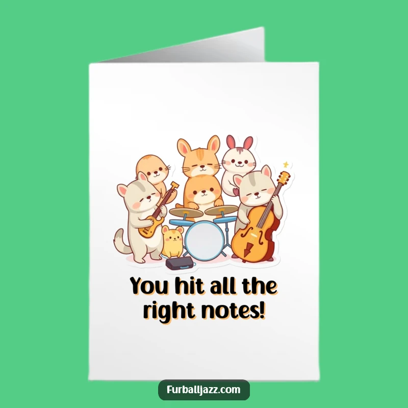 Free Printable Congratulations Jazz Card: Awesome Animal Band Downloadable for Any Win