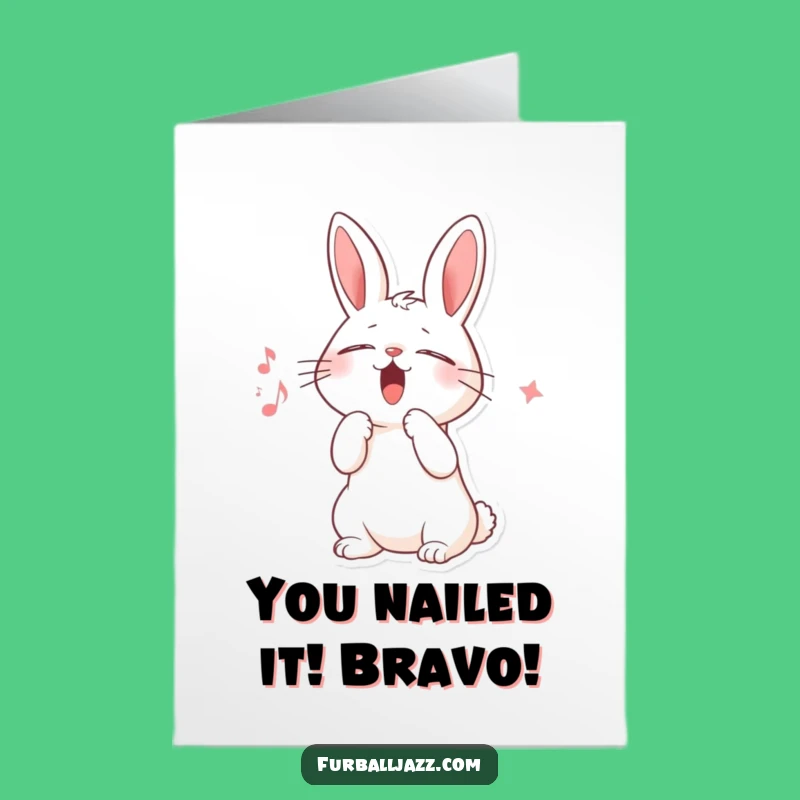 Free Printable Congrats Card: Scat Singing Rabbit, Awesome Downloadable for Any Achievement