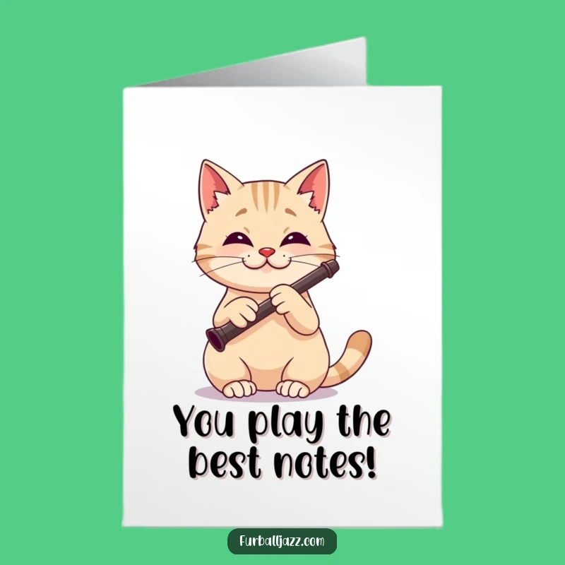 Free Printable Congrats Card Funny Cat Clarinetist - Downloadable Achievement Gift