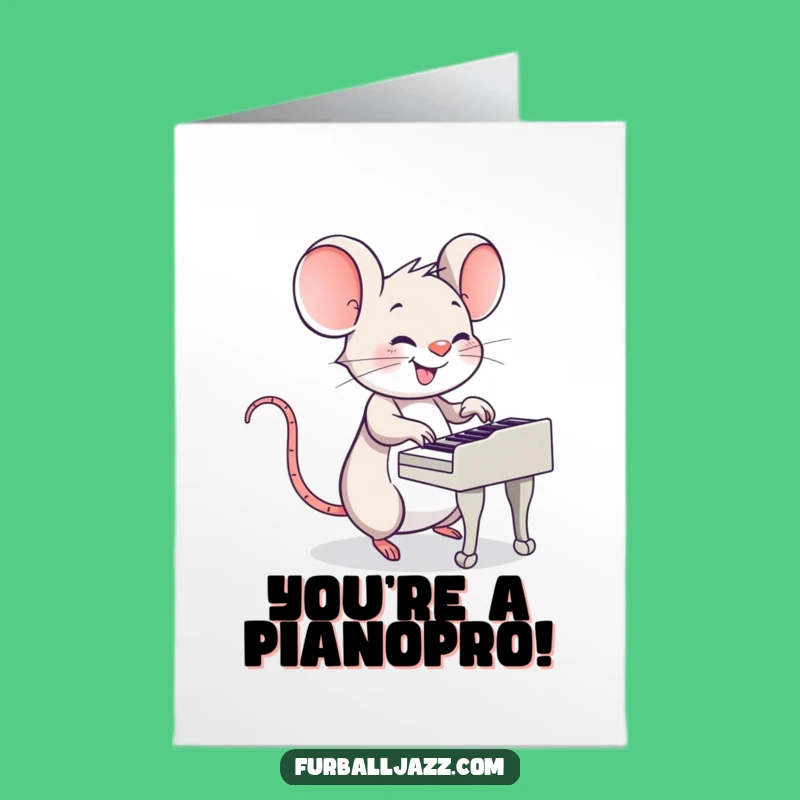 Free Printable Congratulations Card: Piano Mouse, Celebrate Success with a Melody