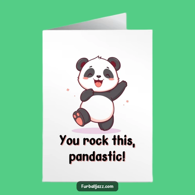 Free Printable Congratulations Card: Panda Party Grooves Digital Download